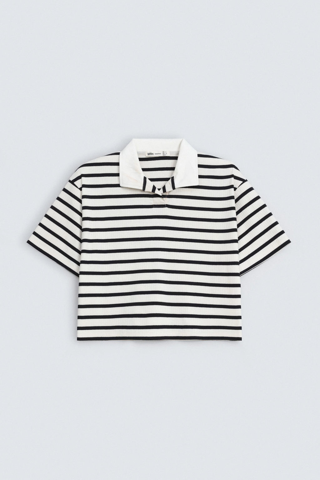 Cropped Striped Polo Shirt