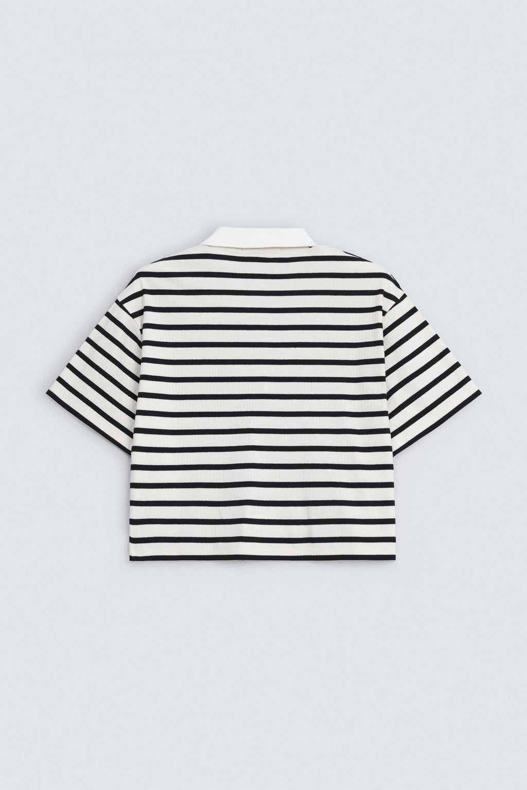 Cropped Striped Polo Shirt