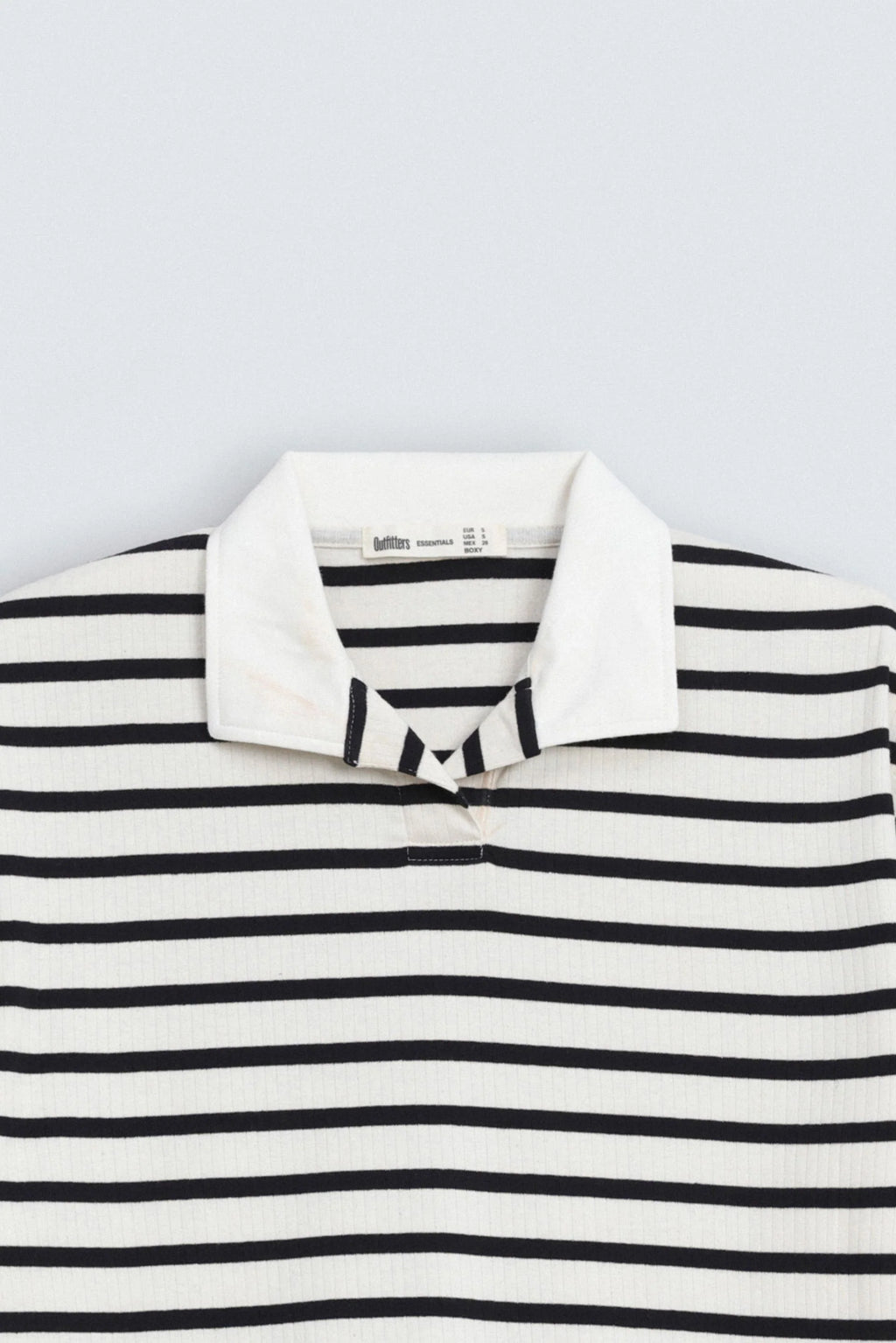 Cropped Striped Polo Shirt