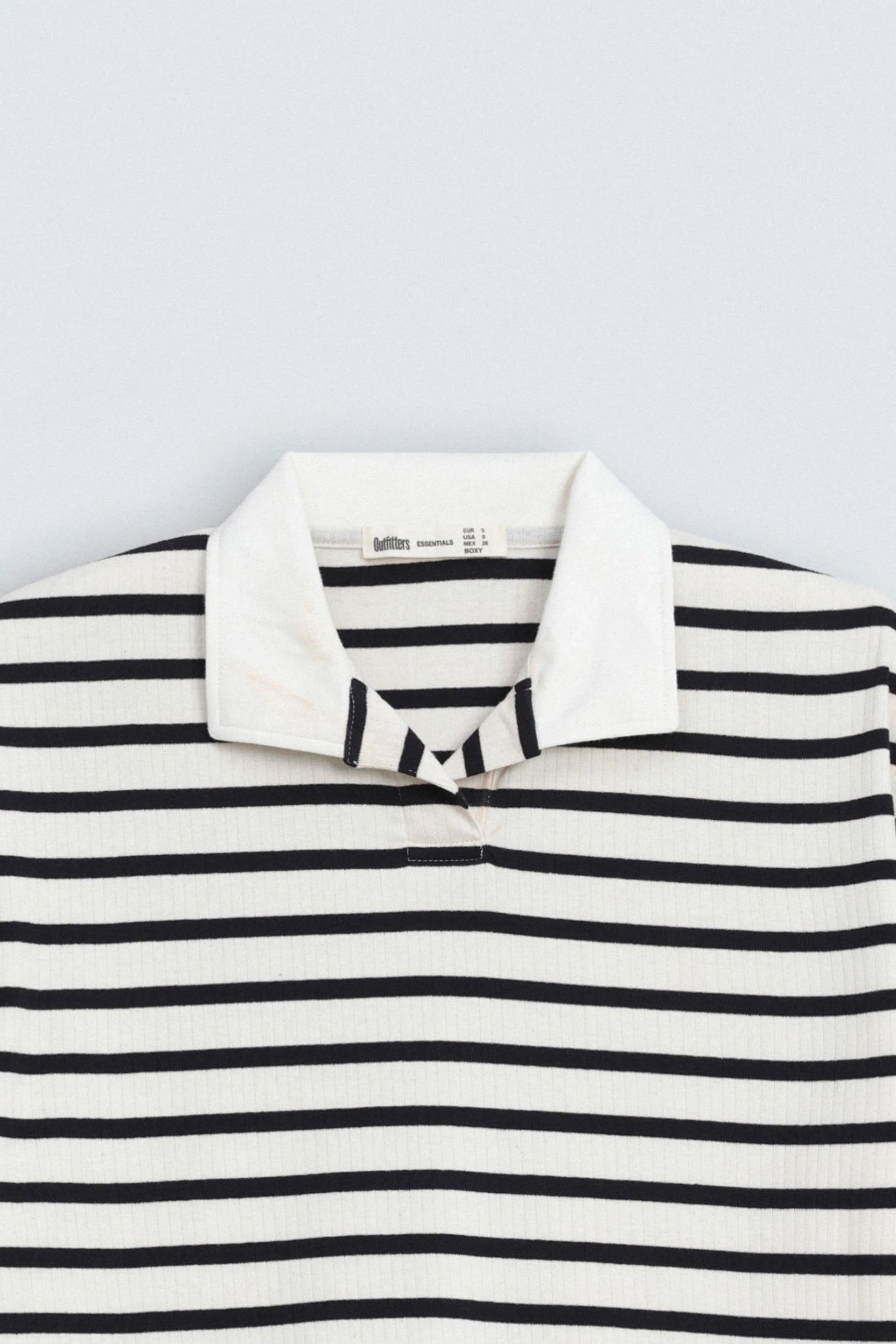 Cropped Striped Polo Shirt