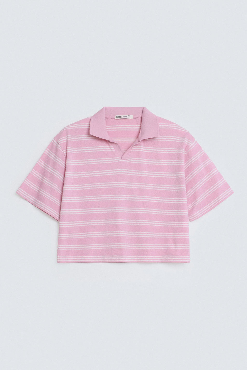 Cropped Striped Polo Shirt