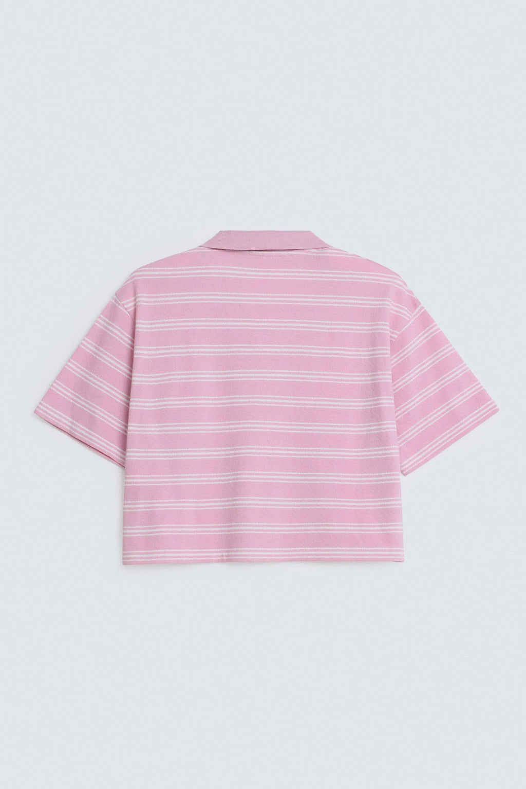 Cropped Striped Polo Shirt