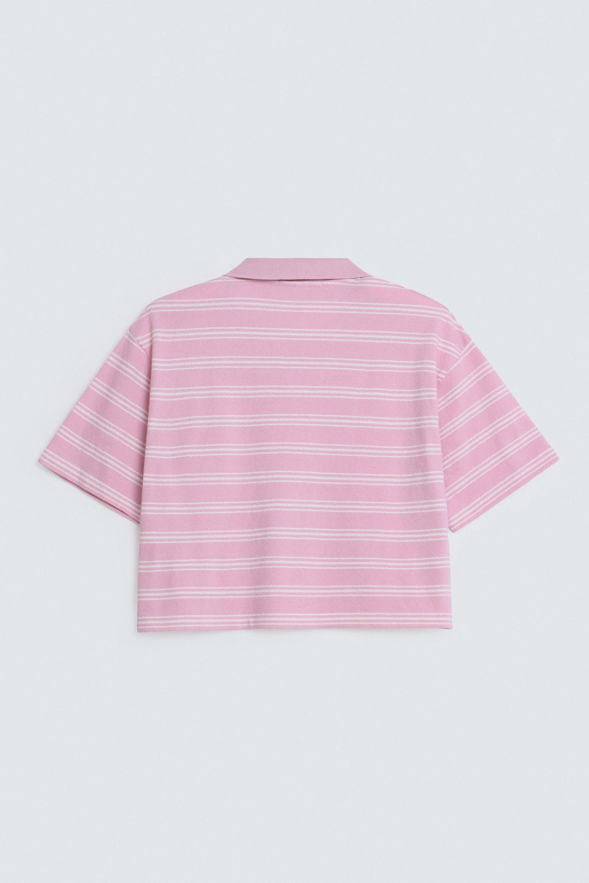 Cropped Striped Polo Shirt