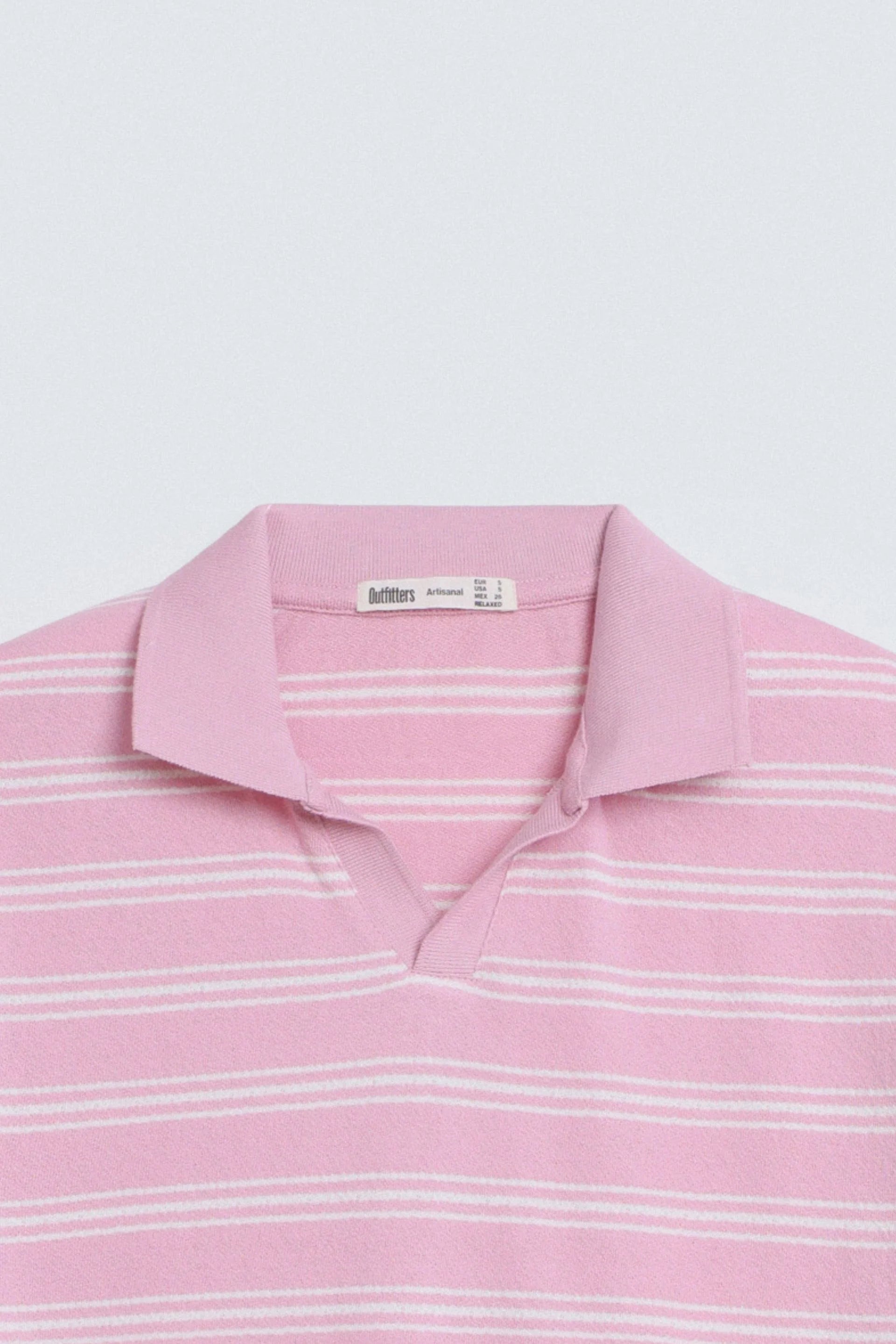 Cropped Striped Polo Shirt