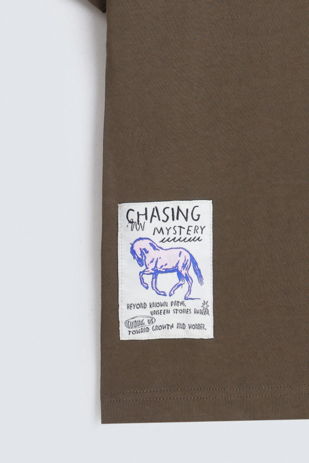 Slogan Print T-Shirt With Label Patch