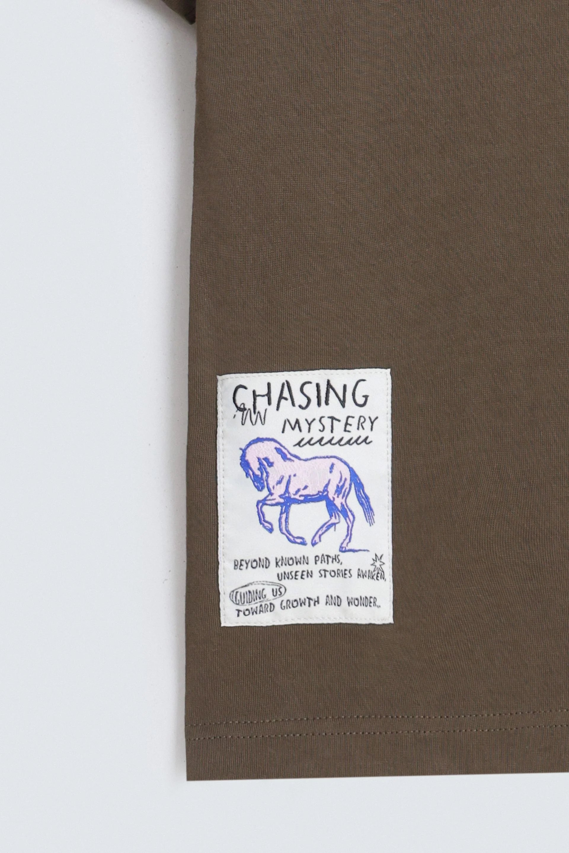 Slogan Print T-Shirt With Label Patch