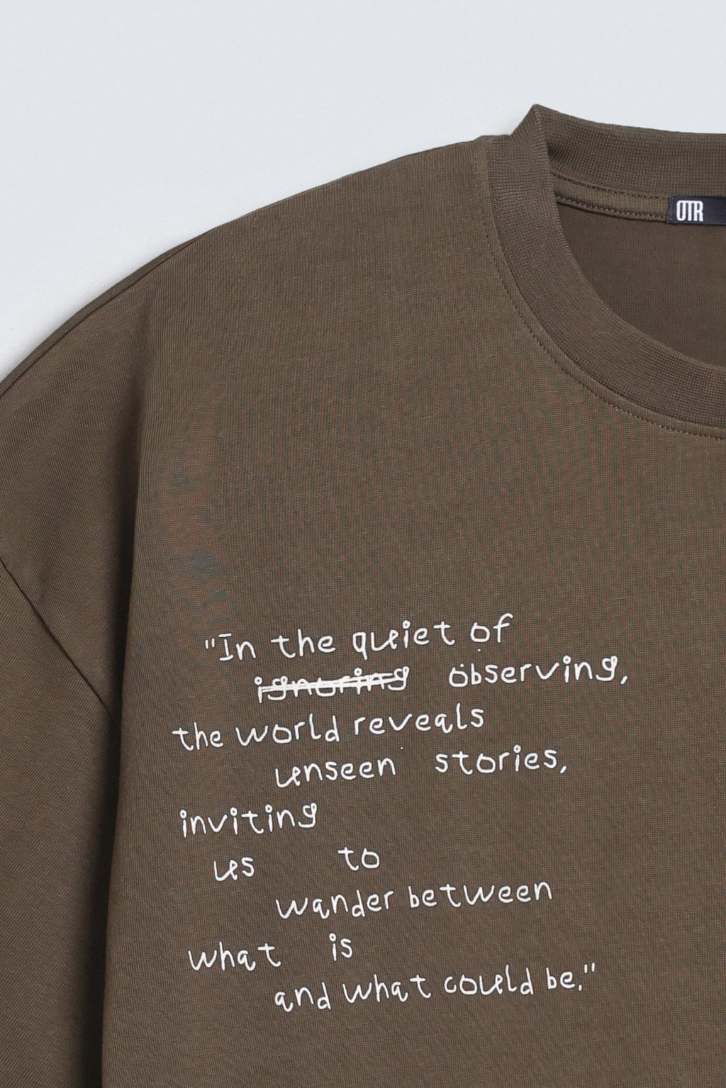 Slogan Print T-Shirt With Label Patch