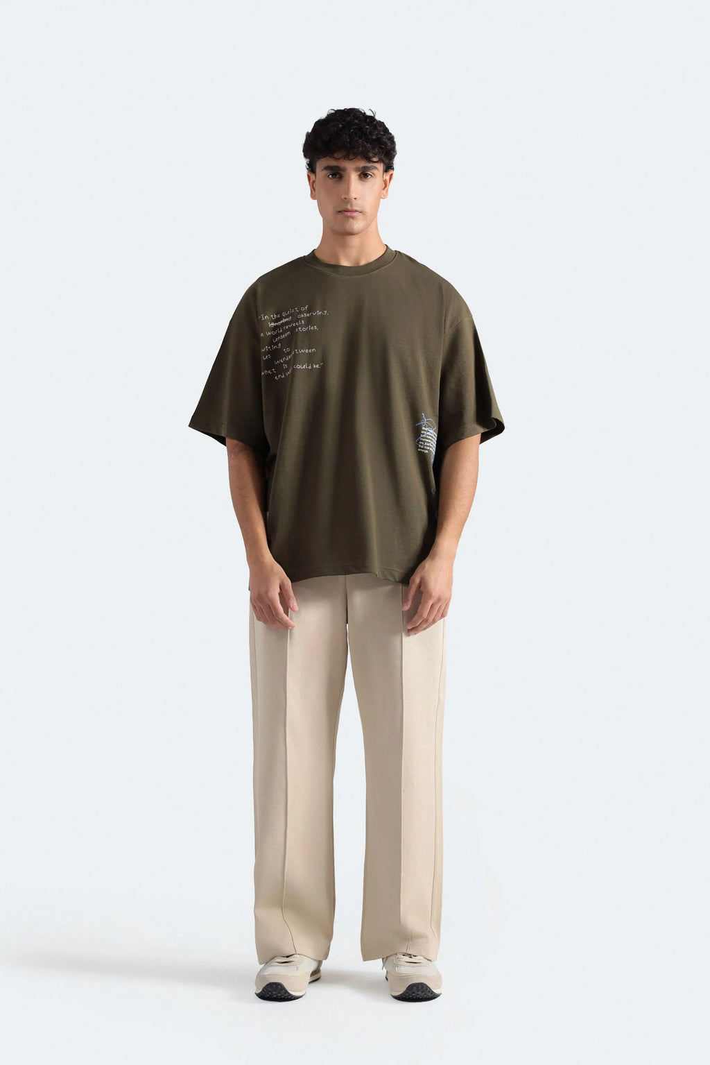 Slogan Print T-Shirt With Label Patch