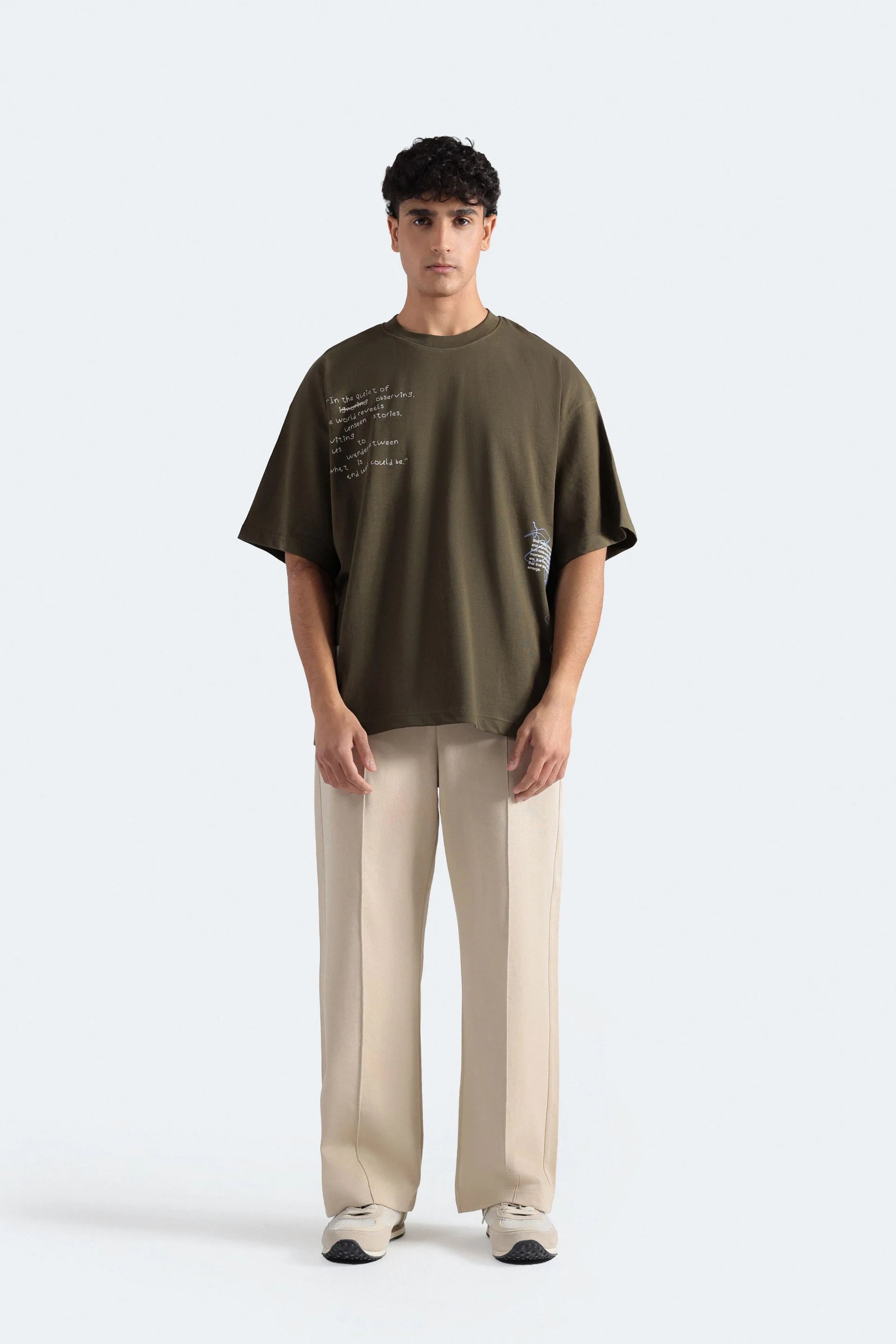 Slogan Print T-Shirt With Label Patch