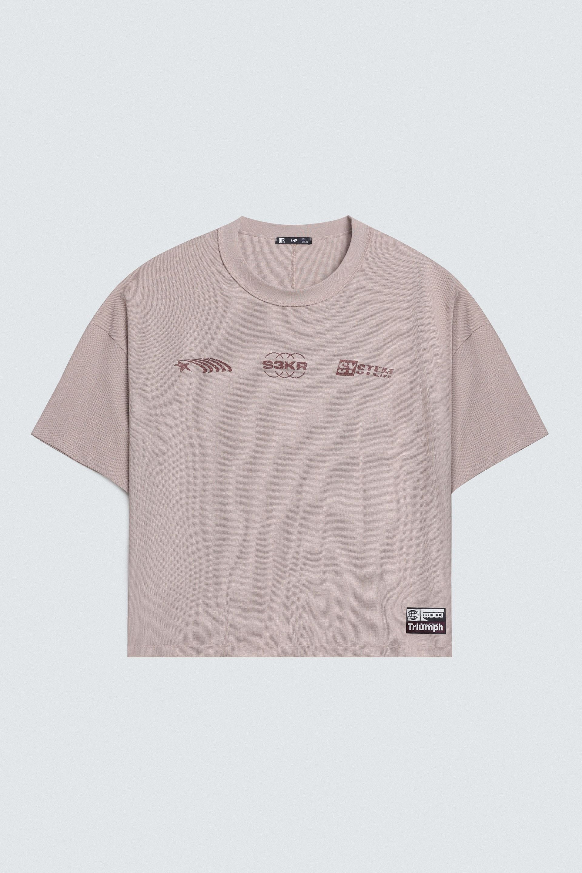 Textured Slogan Print T-Shirt