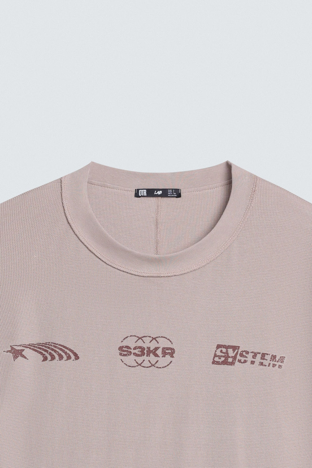 Textured Slogan Print T-Shirt