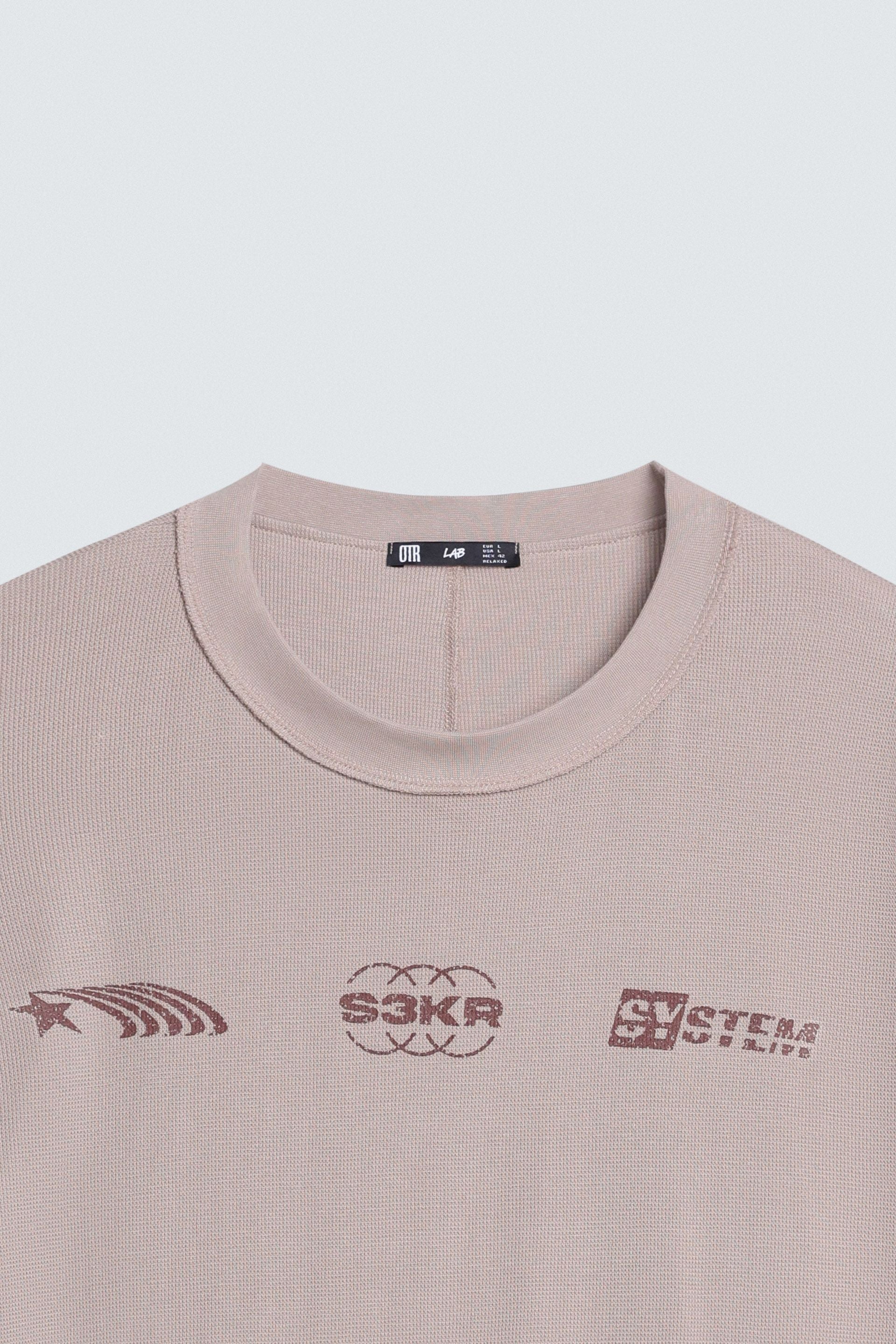 Textured Slogan Print T-Shirt